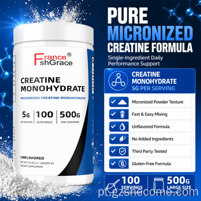 Shecome Creatina Monohidratada Suplemento para Crescimento Muscular